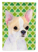 Chihuahua St. Patrick's Day Shamrock Portrait House Flag 28x40 Porch Sleeve Pole Decorative Outside Yard Banner Artwork Wall Hanging, Polyester