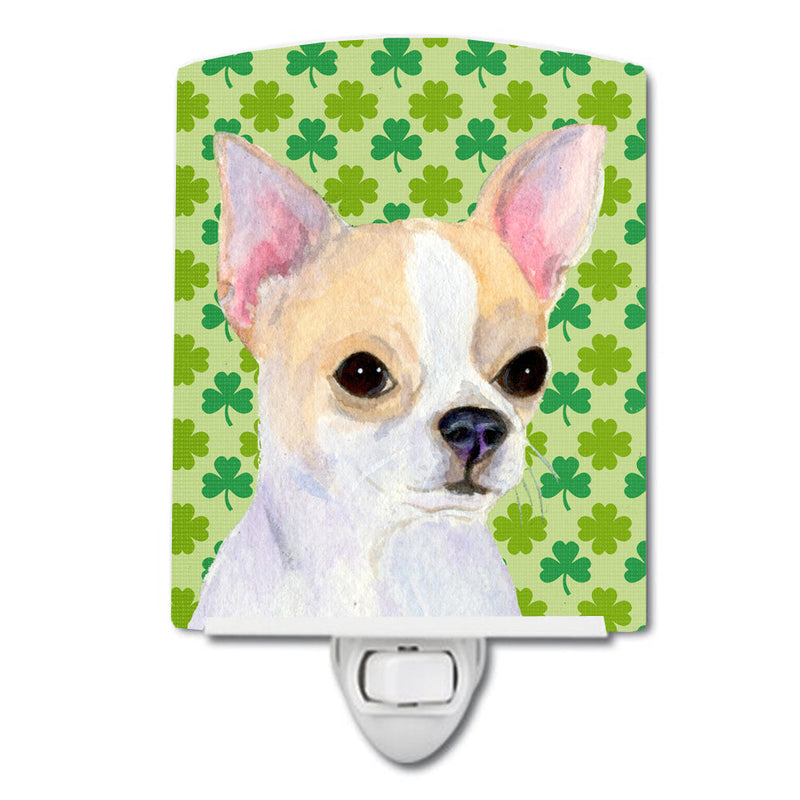 Chihuahua St. Patrick's Day Shamrock Portrait Ceramic Night Light SS4405CNL