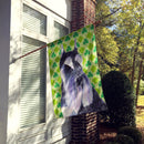 Schnauzer St. Patrick's Day Shamrock Portrait House Flag 28x40 Porch Sleeve Pole Decorative Outside Yard Banner Artwork Wall Hanging, Polyester