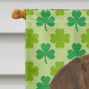 Doberman St. Patrick's Day Shamrock Portrait House Flag 28x40 Porch Sleeve Pole Decorative Outside Yard Banner Artwork Wall Hanging, Polyester