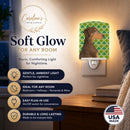 Doberman St. Patrick's Day Shamrock Portrait Ceramic Night Light Compact, UL-Certified, Ideal for Bedroom, Bathroom, Nursery, Hallway, Kitchen, 6x4x3, Multicolor