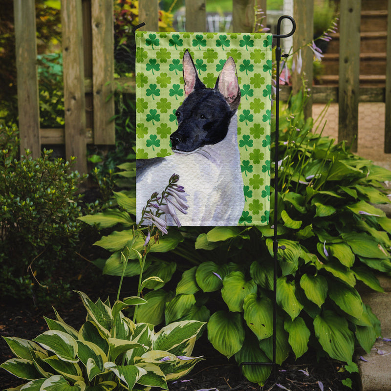 Rat Terrier St. Patrick's Day Shamrock Portrait Flag Garden Size