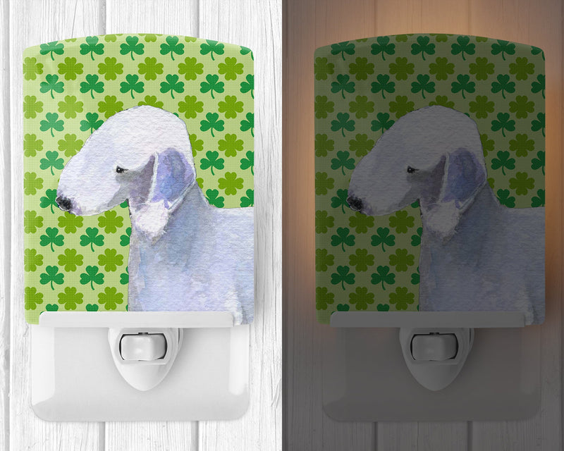 Bedlington Terrier St. Patrick's Day Shamrock Portrait Ceramic Night Light SS4414CNL