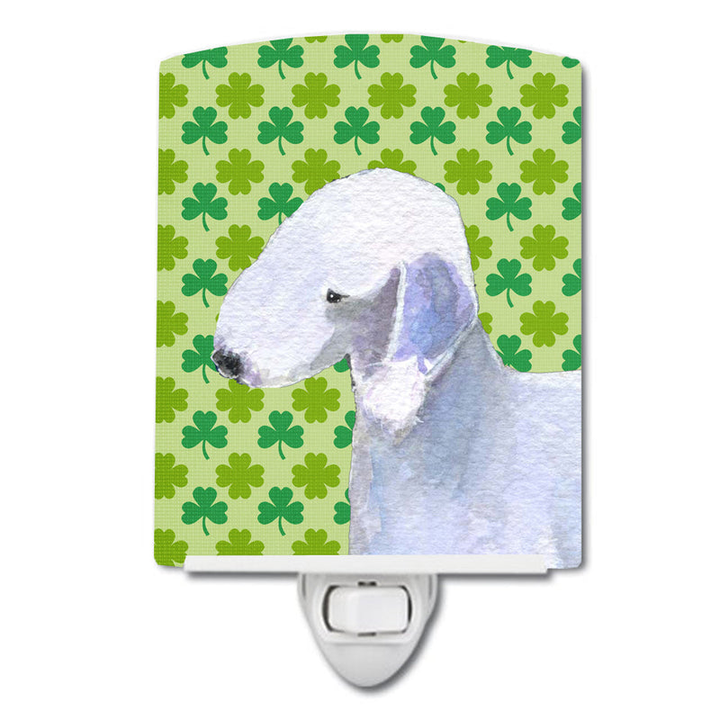 Bedlington Terrier St. Patrick's Day Shamrock Portrait Ceramic Night Light SS4414CNL