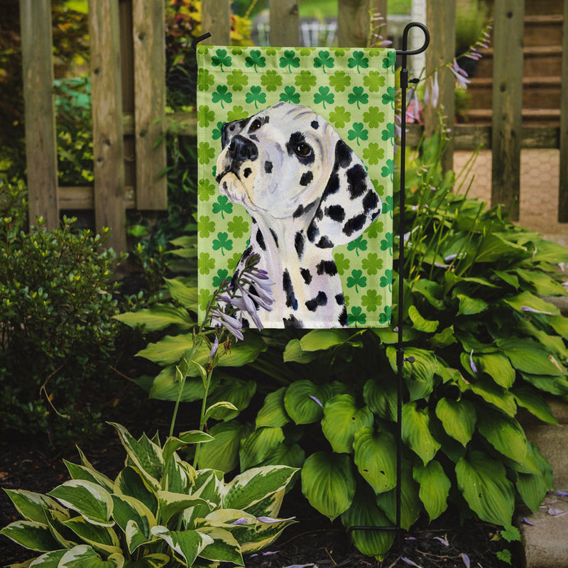 Dalmatian St. Patrick's Day Shamrock Portrait Flag Garden Size