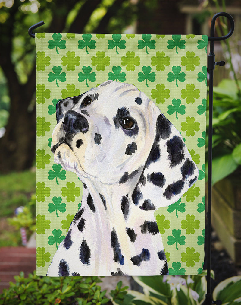 Dalmatian St. Patrick's Day Shamrock Portrait Flag Garden Size