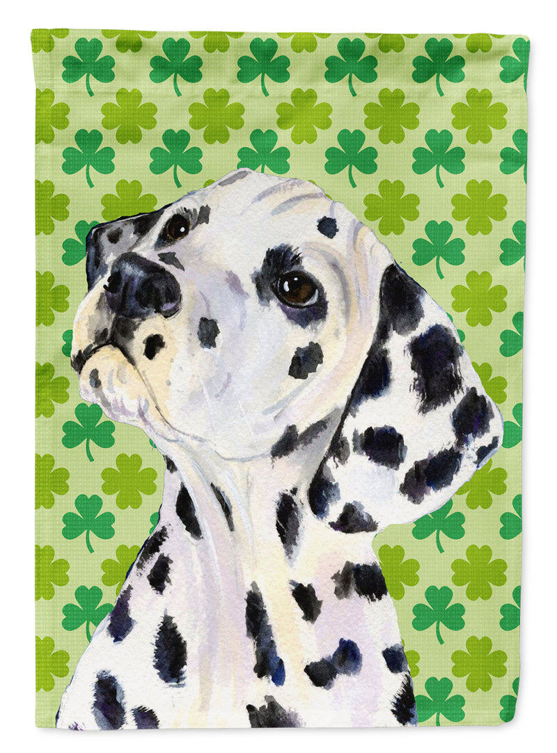 Dalmatian St. Patrick's Day Shamrock Portrait Flag Garden Size