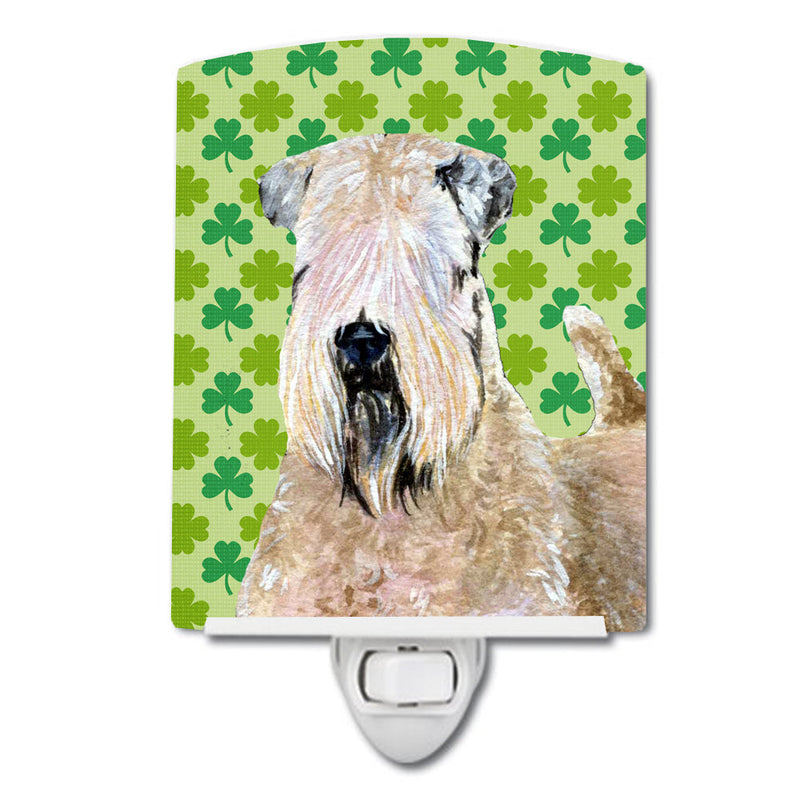 Wheaten Terrier Soft Coated St. Patrick's Day Shamrock Ceramic Night Light SS4424CNL