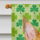 Bull Terrier St. Patrick's Day Shamrock Portrait House Flag 28x40 Porch Sleeve Pole Decorative Outside Yard Banner Artwork Wall Hanging, Polyester