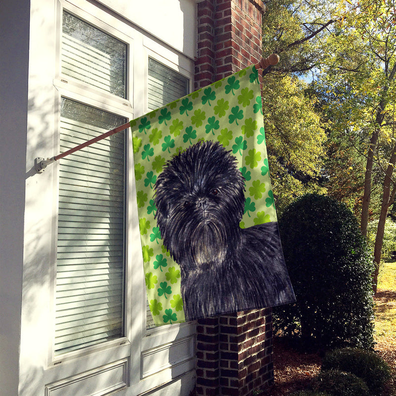 Affenpinscher St. Patrick's Day Shamrock Flag Canvas House Size