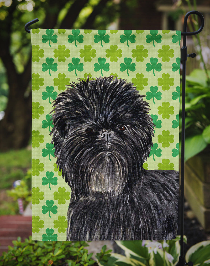 Affenpinscher St. Patrick's Day Shamrock Portrait Flag Garden Size