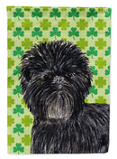 Affenpinscher St. Patrick's Day Shamrock Portrait Garden Flag – Decorative Outdoor Yard Flag