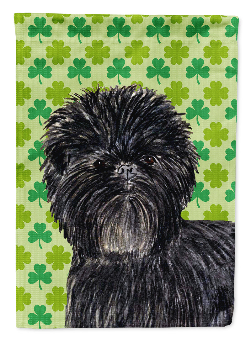 Affenpinscher St. Patrick's Day Shamrock Portrait Flag Garden Size