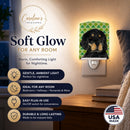 Gordon Setter St. Patrick's Day Shamrock Portrait Ceramic Night Light Compact, UL-Certified, Ideal for Bedroom, Bathroom, Nursery, Hallway, Kitchen, 6x4x3, Multicolor