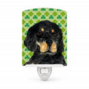 Gordon Setter St. Patrick's Day Shamrock Portrait Ceramic Night Light Compact, UL-Certified, Ideal for Bedroom, Bathroom, Nursery, Hallway, Kitchen, 6x4x3, Multicolor