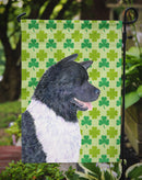Akita St. Patrick's Day Shamrock Portrait Garden Flag – Decorative Outdoor Yard Flag