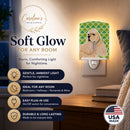 Cocker Spaniel St. Patrick's Day Shamrock Portrait Ceramic Night Light Compact, UL-Certified, Ideal for Bedroom, Bathroom, Nursery, Hallway, Kitchen, 6x4x3, Multicolor