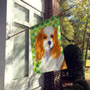 Cavalier Spaniel St. Patrick's Day Shamrock Portrait House Flag 28x40 Porch Sleeve Pole Decorative Outside Yard Banner Artwork Wall Hanging, Polyester