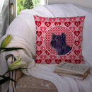 Skye Terrier Hearts Love and Valentine's Day Portrait Throw Pillow - 14x14 Decorative Pillow – Art for Your Home & Patio SS4463PW1414