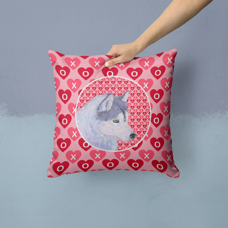 Siberian Husky Hearts Love Valentine's Day Throw Pillow - 14x14 Decorative Pillow – Art for Your Home & Patio SS4464PW1414