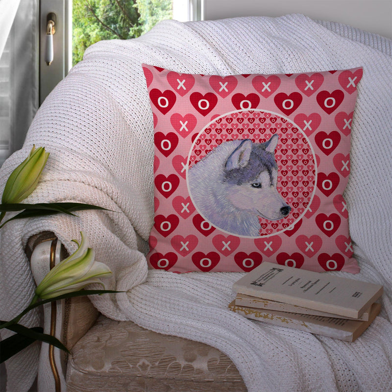 Siberian Husky Hearts Love Valentine's Day Throw Pillow - 14x14 Decorative Pillow – Art for Your Home & Patio SS4464PW1414