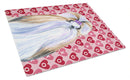 Shih Tzu Hearts Love and Valentine's Day Portrait Glass Cutting Boards – Durable, Decorative Kitchen Art Large