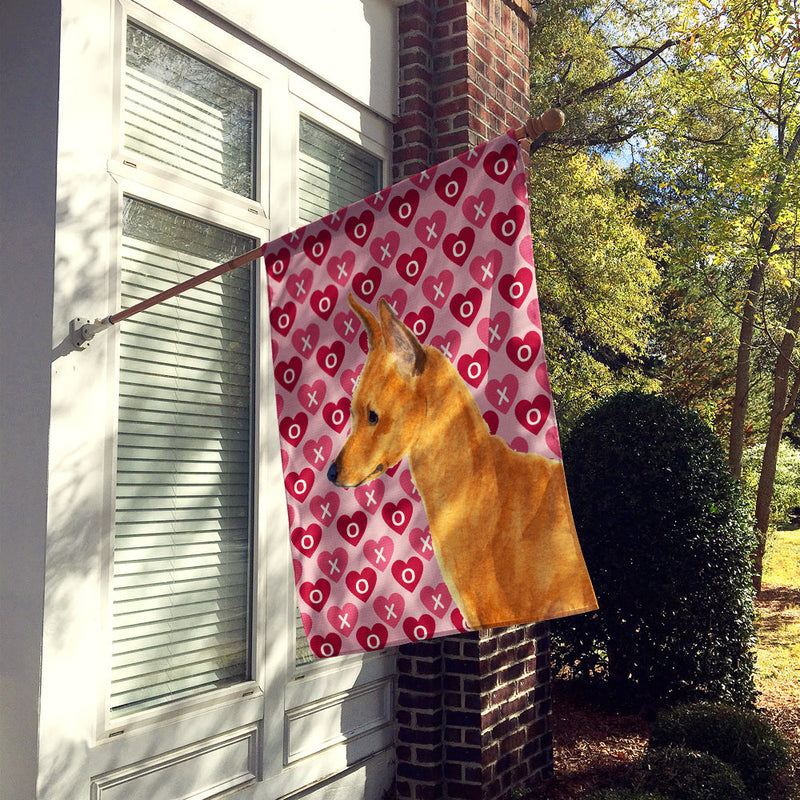 Min Pin Hearts Love and Valentine's Day Portrait Flag Canvas House Size