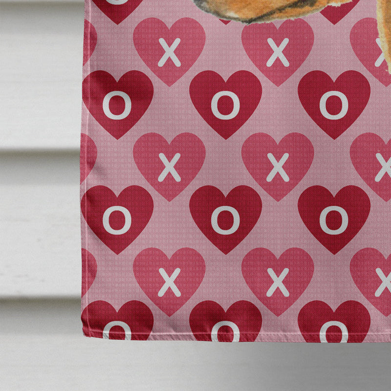 Min Pin Hearts Love and Valentine's Day Portrait Flag Canvas House Size