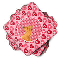 Min Pin  Coasters - Set of 4 Lightweight Foam, Absorbent Drink Coasters