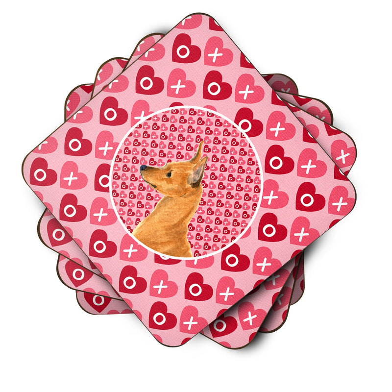 Min Pin  Coasters - Set of 4 Lightweight Foam, Absorbent Drink Coasters