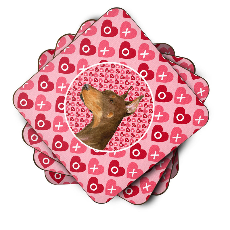 Doberman  Coasters - Set of 4 Lightweight Foam, Absorbent Drink Coasters