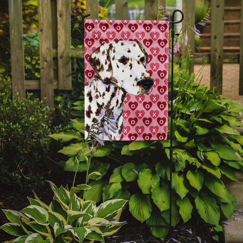 Dalmatian Hearts Love and Valentine's Day Portrait Garden Flag – Decorative Outdoor Yard Flag