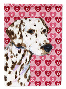Dalmatian Hearts Love and Valentine's Day Portrait Garden Flag – Decorative Outdoor Yard Flag