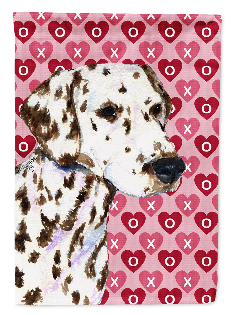 Dalmatian Hearts Love and Valentine's Day Portrait Garden Flag – Decorative Outdoor Yard Flag