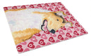 Collie Smooth Hearts Love and Valentine's Day Glass Cutting Boards – Durable, Decorative Kitchen Art Large