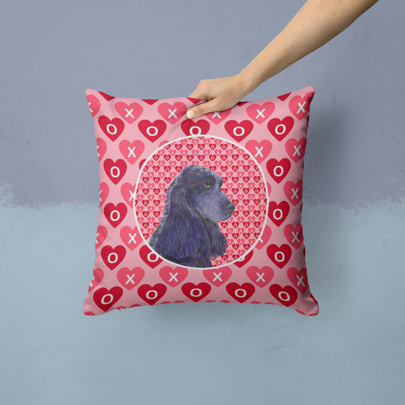 Black Cocker Spaniel Hearts Love Valentine's Day Throw Pillow - 14x14 Decorative Pillow – Art for Your Home & Patio SS4471PW1414