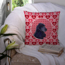 Black Cocker Spaniel Hearts Love Valentine's Day Throw Pillow - 14x14 Decorative Pillow – Art for Your Home & Patio SS4471PW1414