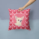 Chihuahua Hearts Love and Valentine's Day Portrait Throw Pillow - 14x14 Decorative Pillow – Art for Your Home & Patio SS4472PW1414
