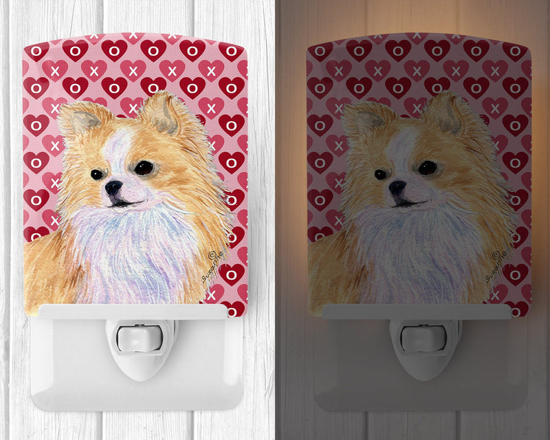 Chihuahua Hearts Love and Valentine's Day Portrait Ceramic Night Light SS4473CNL