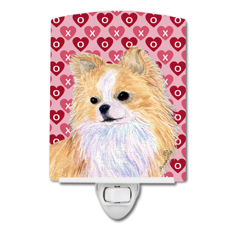 Chihuahua Hearts Love and Valentine's Day Portrait Ceramic Night Light SS4473CNL