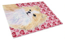 Chihuahua Hearts Love and Valentine's Day Portrait Glass Cutting Boards – Durable, Decorative Kitchen Art Large