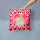 Chihuahua Hearts Love and Valentine's Day Portrait Throw Pillow - 14x14 Decorative Pillow – Art for Your Home & Patio SS4473PW1414