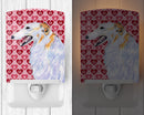 Borzoi Hearts Love and Valentine's Day Portrait Ceramic Night Light SS4475CNL