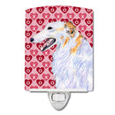 Borzoi Hearts Love and Valentine's Day Portrait Ceramic Night Light SS4475CNL