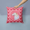 Borzoi Hearts Love and Valentine's Day Portrait Throw Pillow - 14x14 Decorative Pillow – Art for Your Home & Patio SS4475PW1414