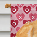 Golden Retriever Hearts Love and Valentine's Day  Flag Canvas House Size