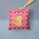 Golden Retriever Hearts Love Valentine's Day Throw Pillow - 14x14 Decorative Pillow – Art for Your Home & Patio SS4476PW1414
