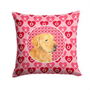 Golden Retriever Hearts Love Valentine's Day Throw Pillow - 14x14 Decorative Pillow – Art for Your Home & Patio SS4476PW1414