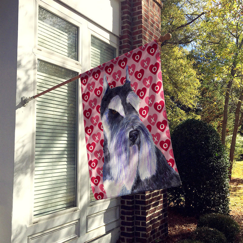 Schnauzer Hearts Love Valentine's Day Flag Canvas House Size