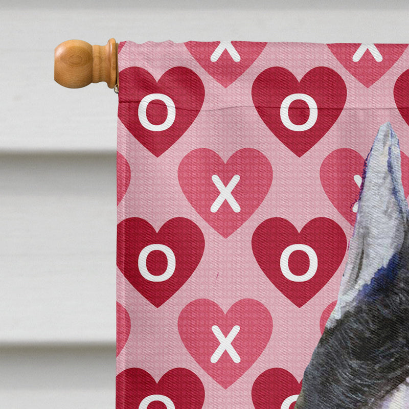 Schnauzer Hearts Love Valentine's Day Flag Canvas House Size